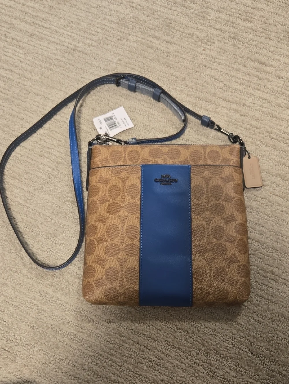 NWT Coach Signature Kitt Messenger Crossbody Bag-Dark Denim
